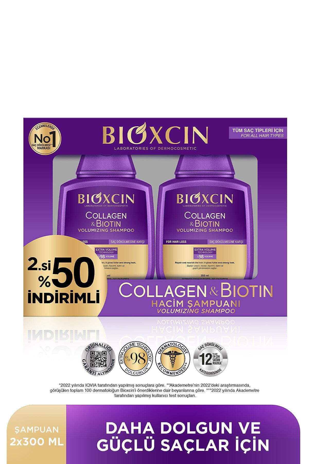 Bioxcin Collagen ve Biotin Hacim Veren Şampuan 2x300 ml.