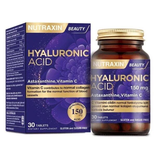 NUTRAXIN Hyaluronic Acid 30 Tablet Astaksantin C Vitamini Complex