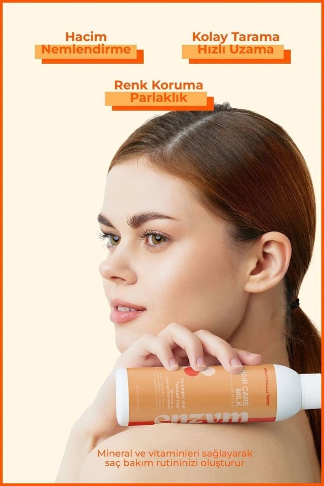 ENZYM COSMETICS Kuru, Yıpranmış Ve Işlem Görmüş Saçlara Özel Saç Bakım Sütü Sprey 200 ml