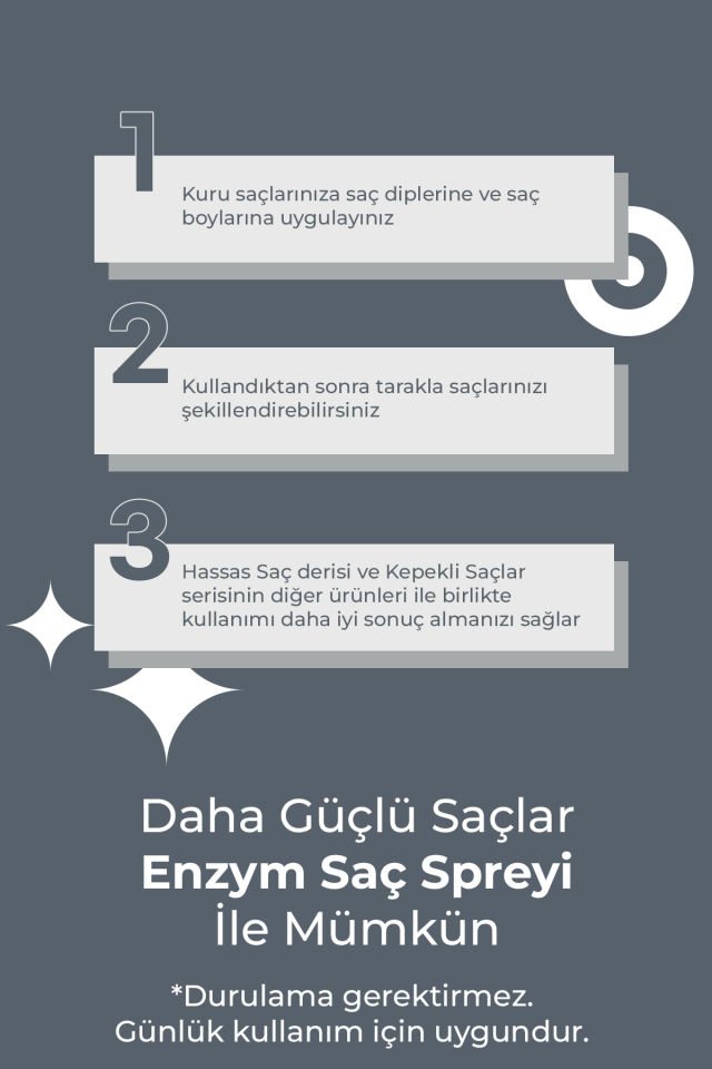 ENZYM COSMETICS Hassas Saç Derisi Ve Kepekli Saçlara Özel Kepek Önleyici Sprey 200 ml