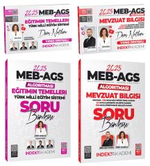 İndeks Akademi 2025 MEB-AGS Akademisi Eğitimin Temelleri + Mevzuat Bilgisi Ders Notları + Soru Bankası 4 lü Set