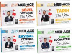 İndeks Akademi 2025 MEB-AGS Akademisi Sözel+Sayısal Yetenek+Tarih+Türkiye Coğrafyası Ders Notları 4lü