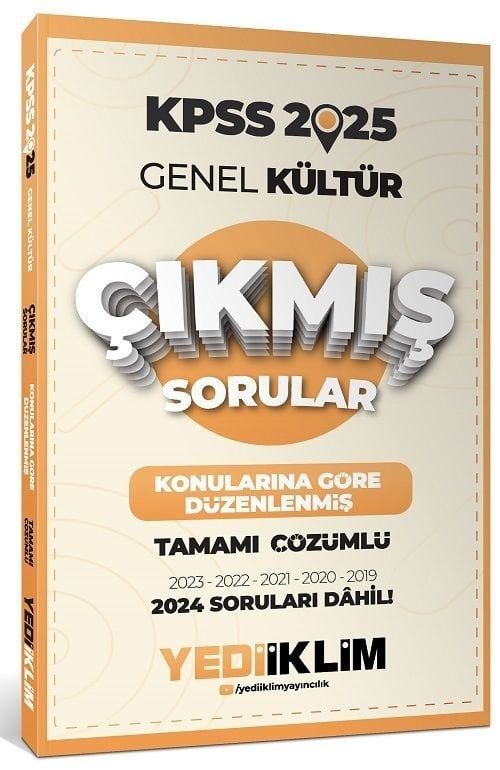 Yediiklim 2025 KPSS Genel Kültür Çıkmış Sorular Konularına Göre Çözümlü Yediiklim Yayınları