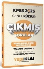 Yediiklim 2025 KPSS Genel Kültür Çıkmış Sorular Konularına Göre Çözümlü Yediiklim Yayınları