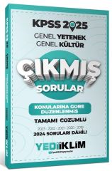 Yediiklim 2025 KPSS Genel Yetenek Genel Kültür Çıkmış Sorular Konularına Göre Çözümlü Yediiklim