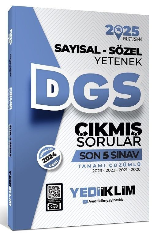 Yediiklim 2025 DGS Prestij Çıkmış Sorular Son 5 Yıl Çözümlü Yediiklim Yayınları