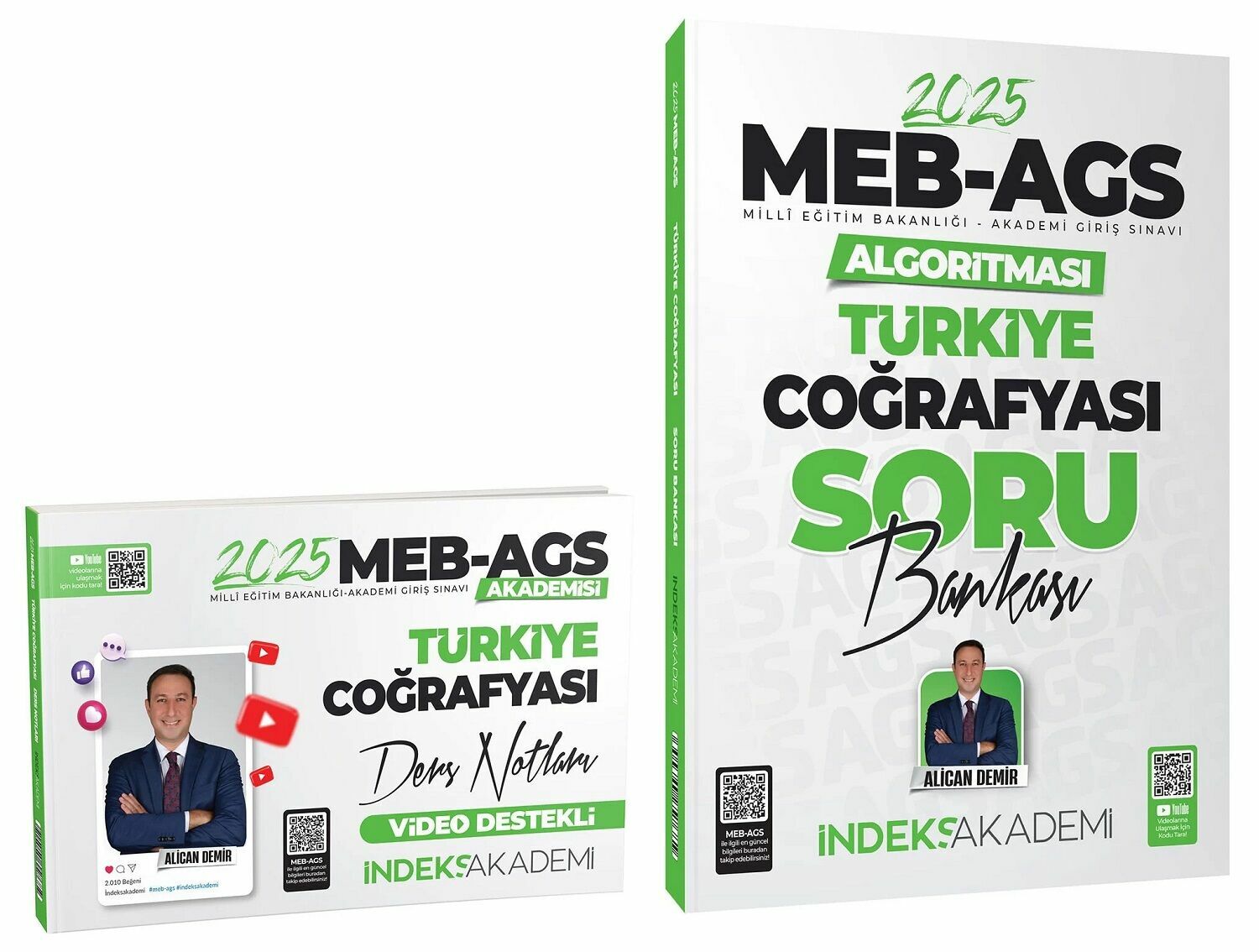 İndeks Akademi 2025 MEB-AGS Akademisi Türkiye Coğrafyası Video Ders Notları + Soru Bankası 2 li Set