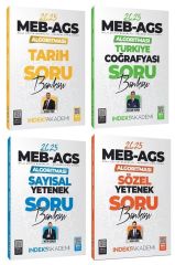 İndeks Akademi 2025 MEB-AGS Algoritması Sözel+Sayısal Yetenek+Tarih+Türkiye Coğrafyası Soru Bankası 4 lü Set