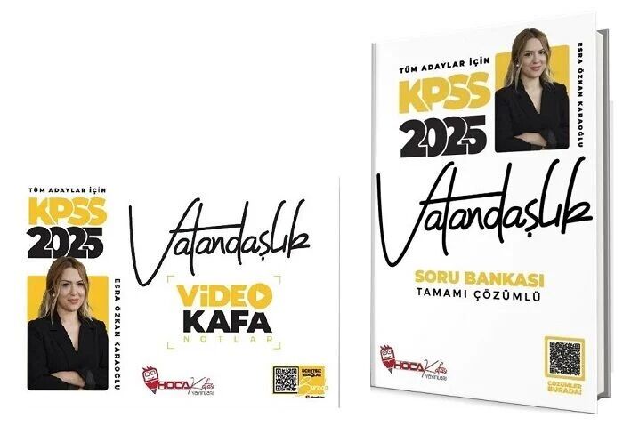 Hoca Kafası 2025 KPSS Vatandaşlık Video Kafa Notlar + Soru 2 li Set - Esra Özkan Karaoğlu Hoca