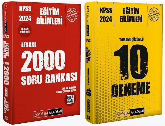 Pegem 2024 KPSS Eğitim Bilimleri EFSANE 2000 Soru + 10 Deneme 2 li Set Pegem Akademi