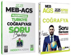 HocaWebde + İndeks MEB-AGS KPSS Türkiye Coğrafyası Soru Bankası 2 li Set