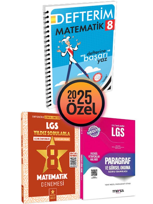Marka Yayınları LGS Paragraf Soru ve Yıldız Matematik Deneme ve Arı LGS Matematik Defterim 3 Kitap