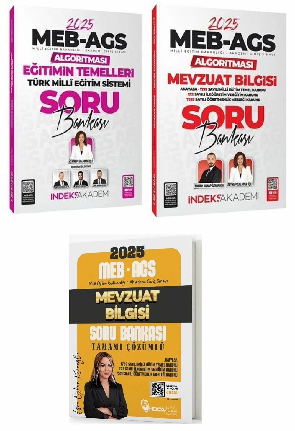 Hoca Kafası + İndeks 2025 MEB-AGS Eğitimin Temelleri + Mevzuat Bilgisi Soru Bankası 3 lü Set