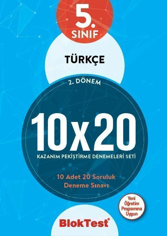 Bloktest Yayınları 5. Sınıf 2. Dönem Türkçe 10x20 Kazanım Pekiştirme Denemeleri Seti