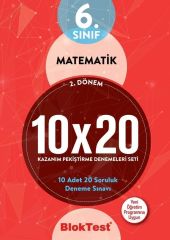 Bloktest Yayınları 6. Sınıf 2. Dönem Matematik 10x20 Kazanım Pekiştirme Denemeleri Seti