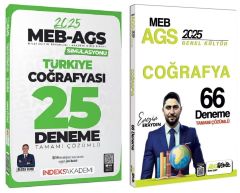 HocaWebde + İndeks 2025 MEB-AGS Türkiye Coğrafyası 66+25 Deneme 2 li Set - Engin Eraydın, Alican Demir HocaWebde Yayınları