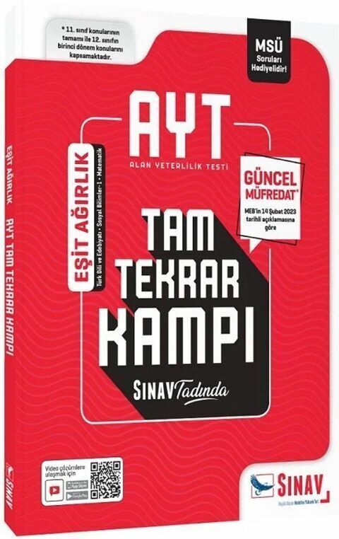 Sınav Yayınları AYT MSÜ Eşit Ağırlık Tam Tekrar Kampı