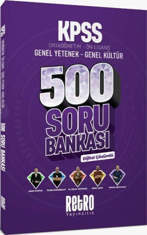 Retro KPSS Lise Ortaöğretim Ön Lisans 500 Soru Bankası Dijital Çözümlü Retro Yayıncılık