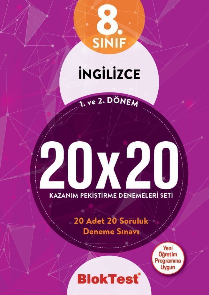 Bloktest Yayınları 8. Sınıf İngilizce 20X20 Kazanım Pekiştirme Denemeleri Seti