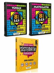 Sistematik LGS Türkçe Matematik ve Paragraf Soru Bankası 3 Kitap Set
