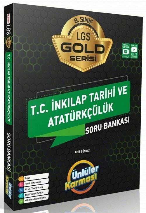 Ünlüler Karması 8. Sınıf LGS T.C İnkılap Tarihi ve Atatürkçülük Gold Serisi Soru Bankası