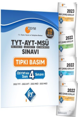 ÖSYM nin TYT AYT MSÜ Son 4 Sınavı Çıkmış Sorular Tıpkı Basım Kitapçıkları KR Akademi Yayınları