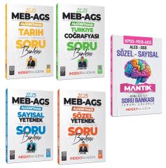 İndeks Akademi 2025 MEB-AGS Algoritması Sözel+Sayısal Yetenek+Tarih+Türkiye Coğrafyası Soru Bankası 5 li Set İndeks Akademi Yayıncılık