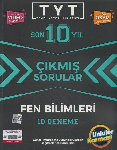 Ünlüler Karması TYT Fen Bilimleri Karması Tıpkı Basım 10 Deneme