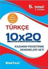 Bloktest Yayınları 5. Sınıf Türkçe 2. Dönem 10x20 Kazanım Pekiştirme Denemeleri Seti