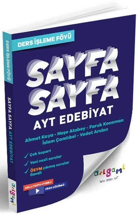 Tammat Yayıncılık AYT Edebiyat Sayfa Sayfa Ders İşleme Föyü