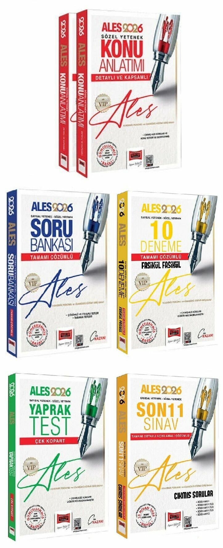 Yargı 2026 ALES VIP Konu + Soru Bankası + 10 Deneme + Yaprak Test + Son 11 Sınav Çıkmış 5 li Set Yargı Yayınları