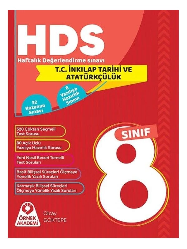 Örnek Akademi 8. Sınıf T.C. İnkılap Tarihi ve Atatürkçülük HDS Haftalık Değerlendirme Sınavı