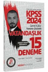 İndeks Akademi 2024 KPSS Vatandaşlık 15 Deneme Çözümlü - Emrah Vahap Özkaraca İndeks Akademi