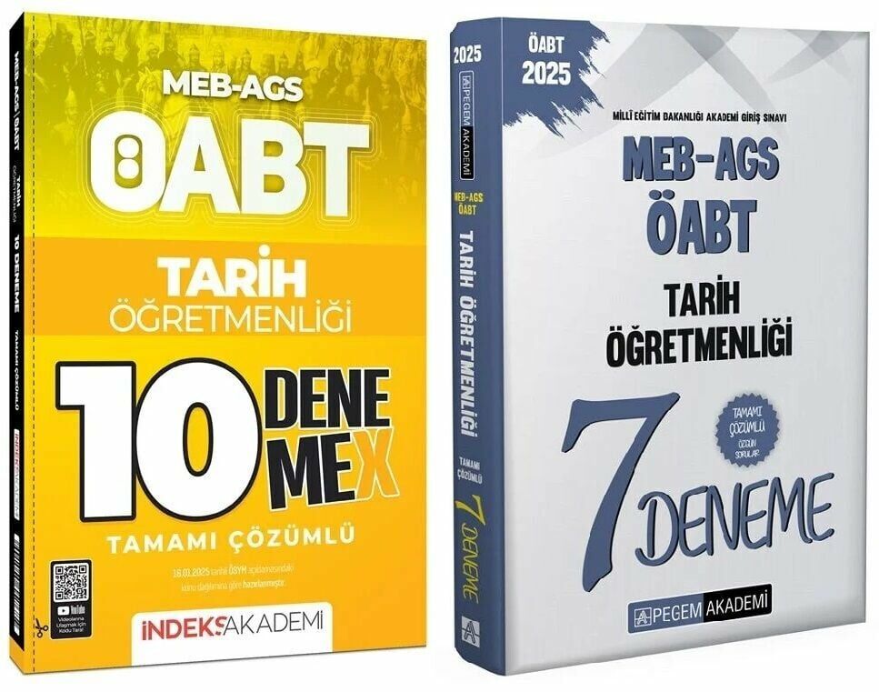 Pegem + İndeks 2025 ÖABT MEB-AGS Tarih Öğretmenliği 7+10 Deneme 2 li Set Pegem + İndeks Akademi Yayınları