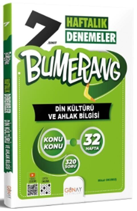 Günay Yayınları 7. Sınıf Din Kültürü ve Ahlak Bilgisi Bumerang Haftalık Denemeler