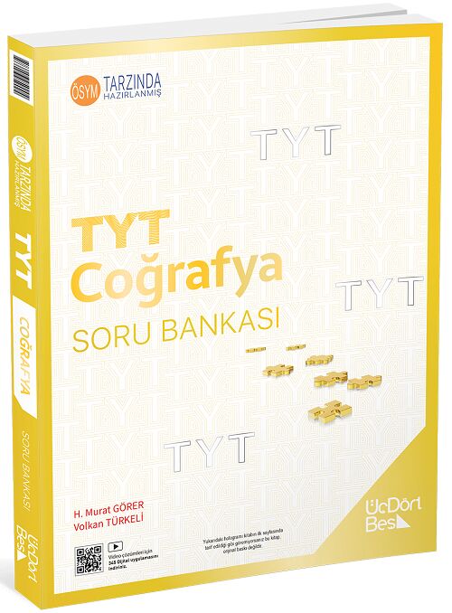 Üç Dört Beş YKS TYT Coğrafya Soru Bankası - Volkan Türkeli Üç Dört Beş Yayınları