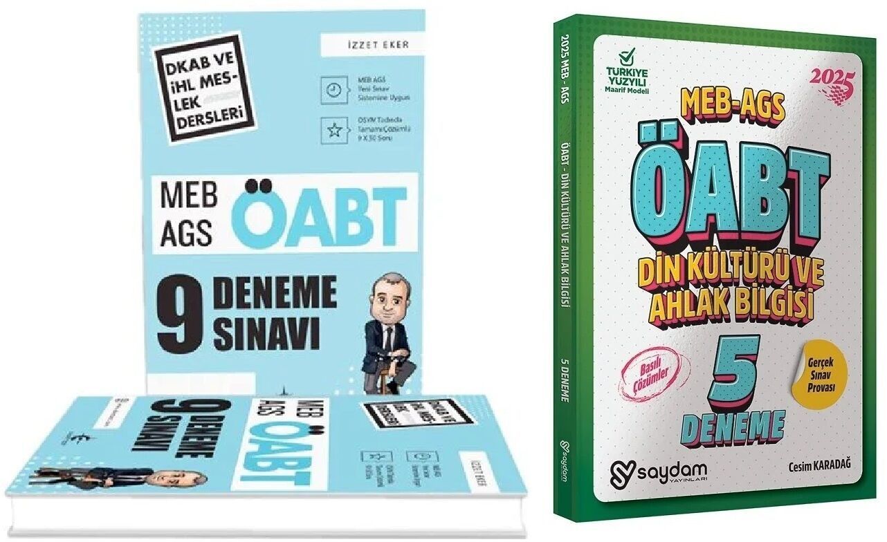 Eker Test + Saydam 2025 ÖABT MEB-AGS Din Kültürü ve Ahlak Bilgisi Öğretmenliği 9+5 Deneme 2 li Set - İzzet Eker Eker Test + Saydam Yayınları