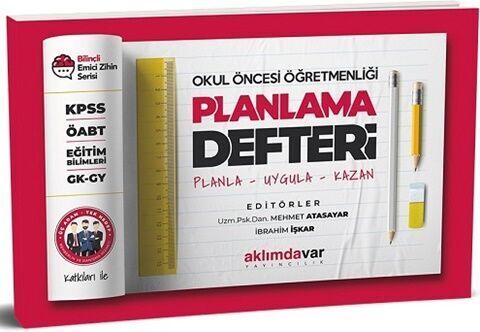 Aklımdavar Yayınları ÖABT Okul Öncesi Öğretmenliği Planlama Defteri