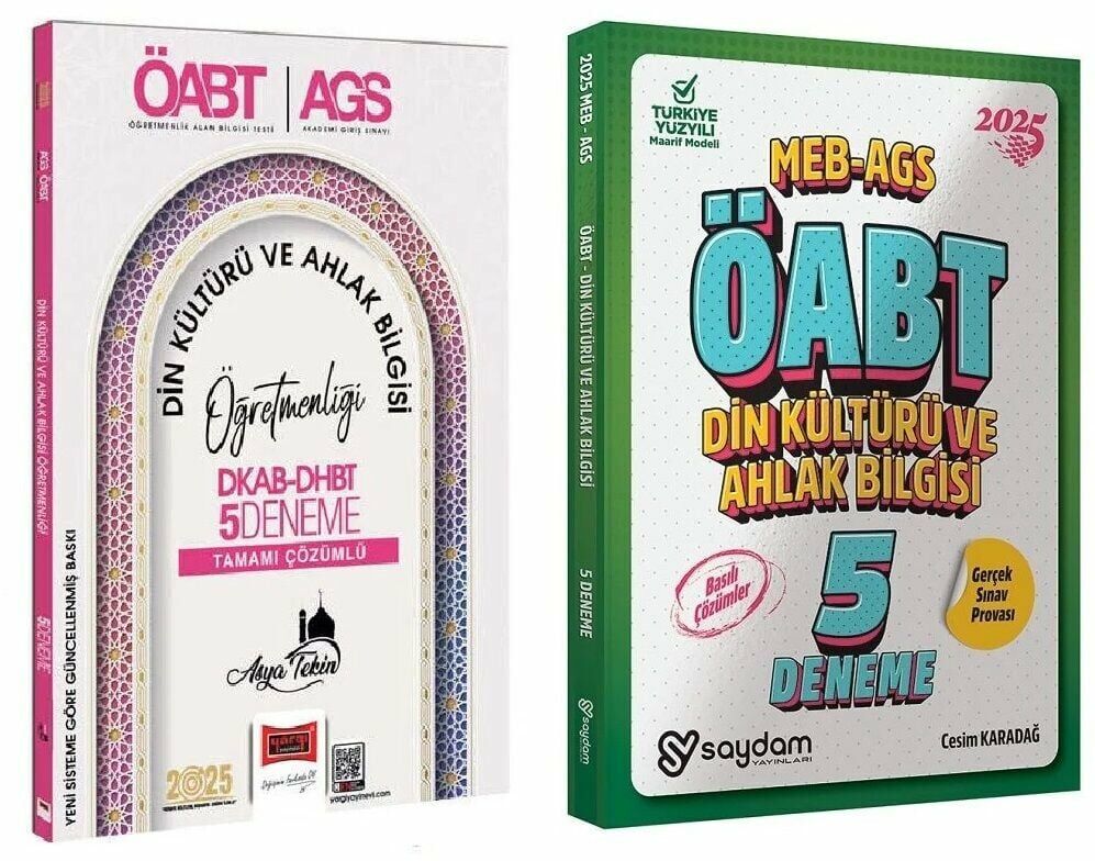 Yargı + Saydam 2025 ÖABT MEB-AGS Din Kültürü ve Ahlak Bilgisi Öğretmenliği 5+5 Deneme 2 li Set - Asya Tekin Yargı + Saydam Yayınları