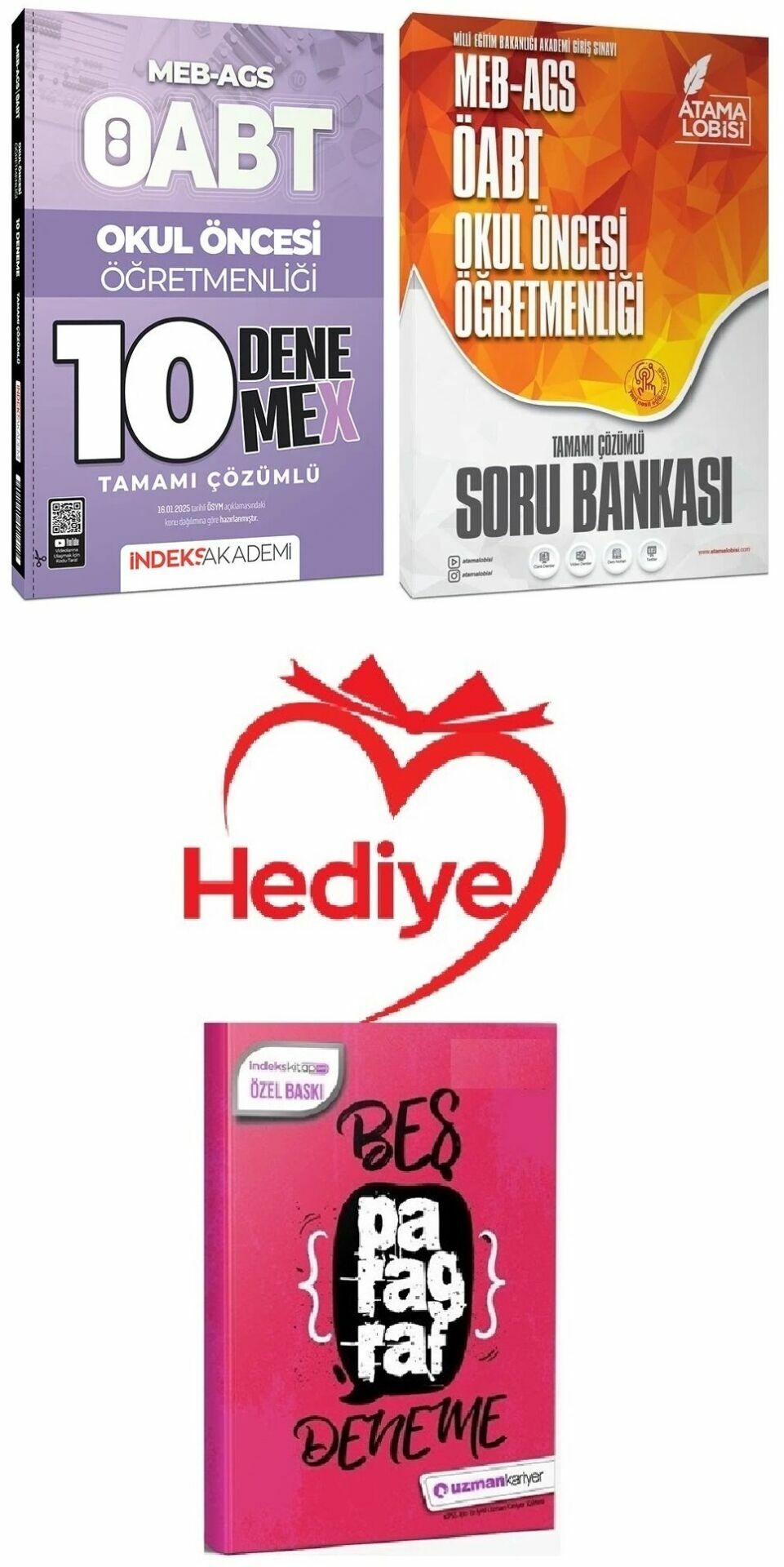 Atama Lobisi + İndeks ÖABT MEB-AGS Okul Öncesi Öğretmenliği Soru Bankası + 10 Deneme 2 li Set Atama Lobisi + İndeks Akademi Yayınları - HEDİYELİ