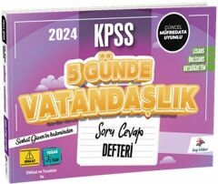 Dizgi Kitap 2024 KPSS Lisans Önlisans Ortaöğretim Vatandaşlık 5 Günde Soru Cevap Defteri