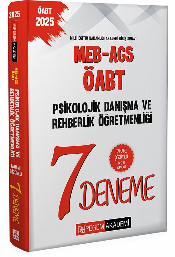 Pegem 2025 ÖABT MEB-AGS Psikolojik Danışma ve Rehberlik 7 Deneme Çözümlü Pegem Yayınları