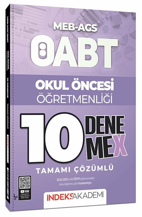 İndeks Akademi 2025 ÖABT MEB-AGS Okul Öncesi Öğretmenliği 10 DenemeX Çözümlü İndeks Akademi Yayınları