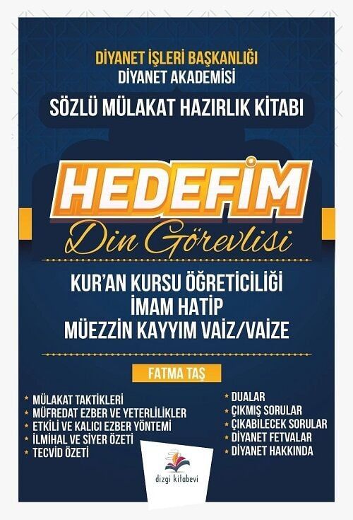 Dizgi Kitap Diyanet İşleri Başkanlığı Hedefim Din Görevlisi Sözlü Mülakat Konu Anlatımı Hazırlık