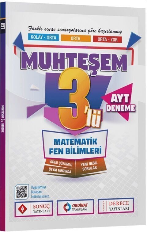 Sonuç Yayınları AYT Matematik Fen Bilimleri Muhteşem 3 Deneme