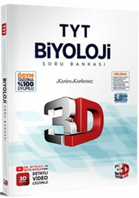 3D Yayınları YKS TYT Biyoloji Soru Bankası Video Çözümlü Çözüm Yayınları