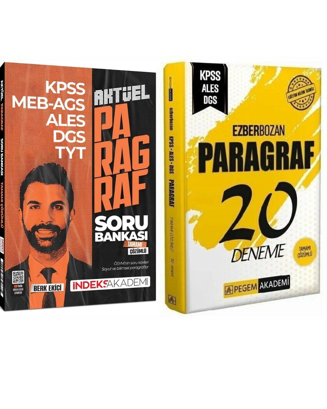 Pegem + İndeks 2025 KPSS ALES DGS Paragraf Ezberbozan 20 Deneme + Soru Bankası 2 li Set