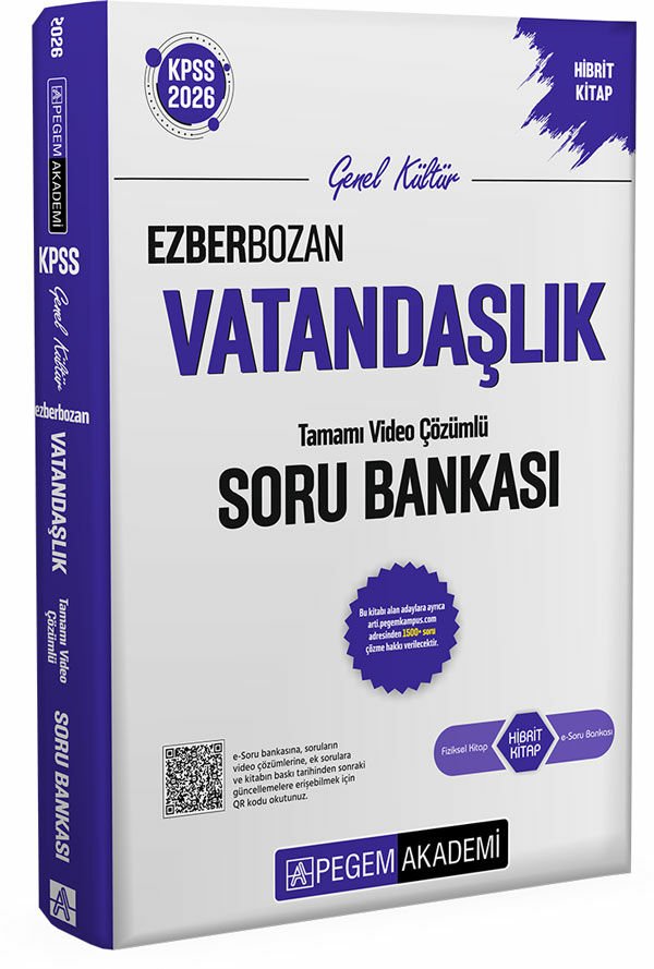 Pegem 2026 KPSS Ezberbozan Vatandaşlık Tamamı Video Çözümlü Soru Bankası Pegem Akademi
