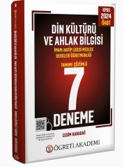 Öğreti 2024 KPSS ÖABT Din Kültürü ve Ahlak Bilgisi Tamamı Çözümlü 7 Deneme Öğreti Akademi