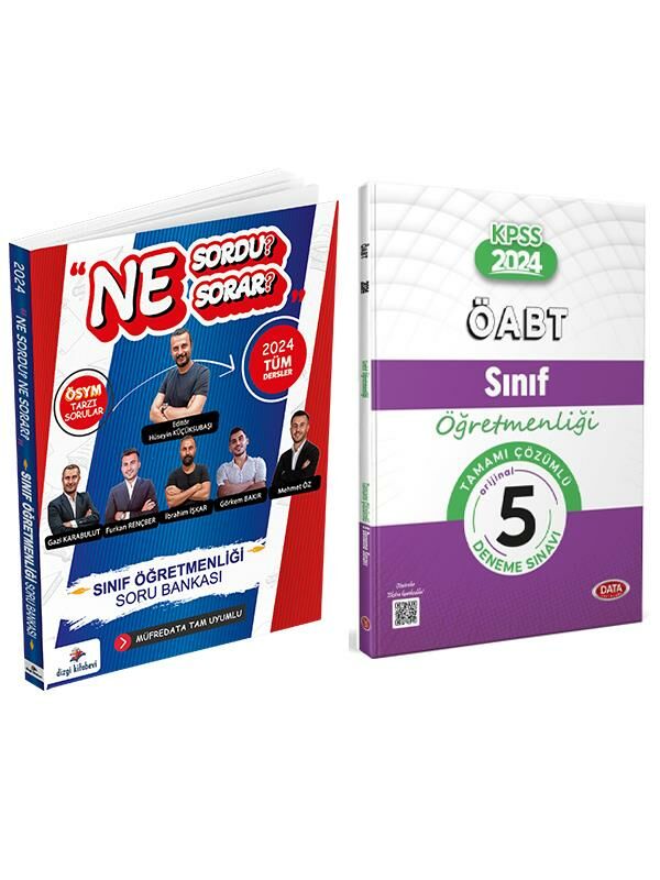 Data Yayınları 2024 ÖABT Sınıf Öğretmenliği 5 Deneme ve Dizgi Sınıf Ne Sordu Ne Sorar Soru 2 li Set